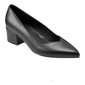 Marc Fisher Women's Labore Slip On Block Heel Pumps Black Size 6 M